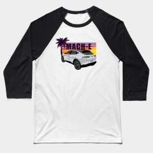 Sunset Mach-E in Space White Baseball T-Shirt